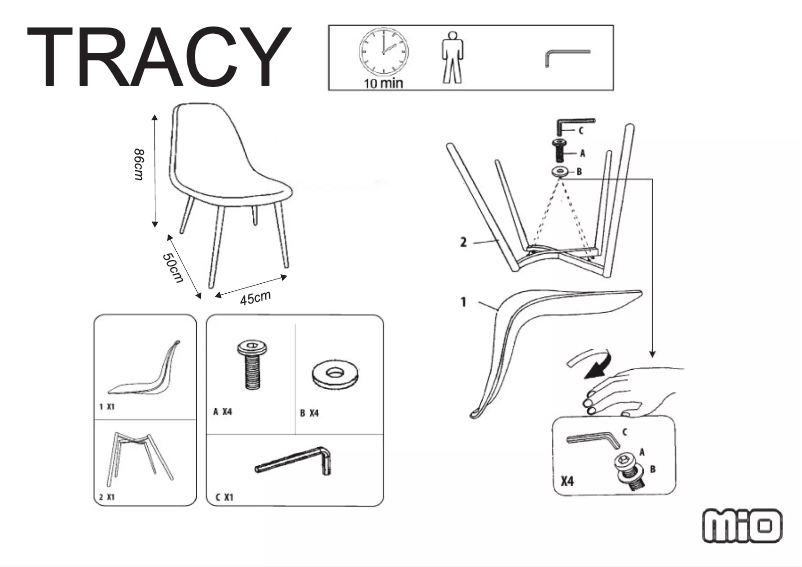 Page 1 de la notice Manuel utilisateur Mio Tracy
