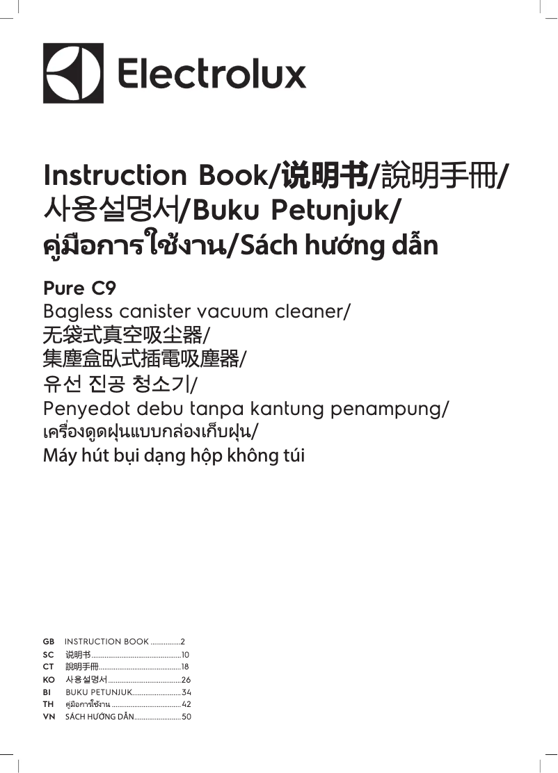 Page n°1 - Manuel utilisateur Electrolux Pure C9 Animal
