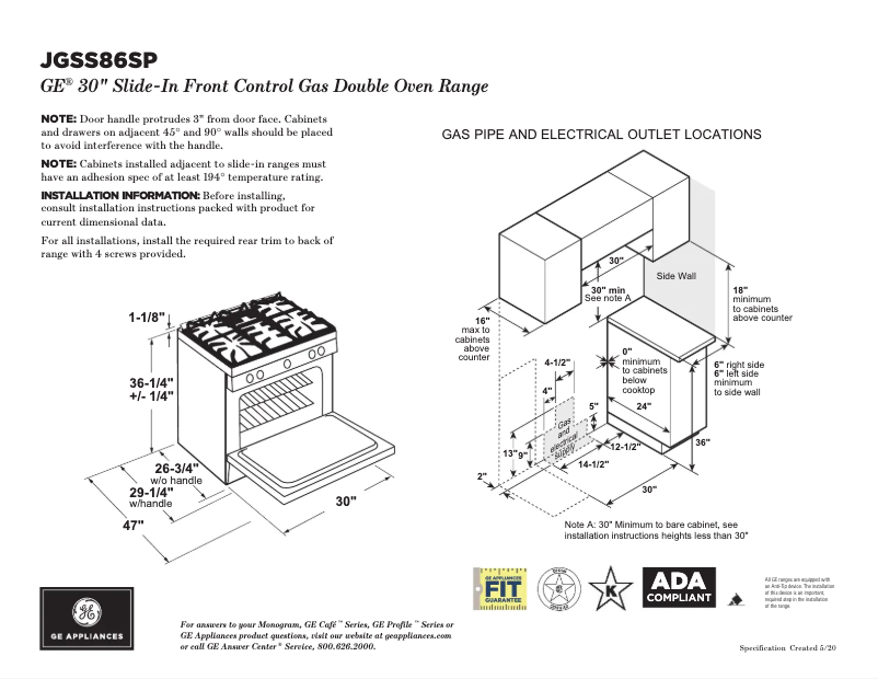 Image de la première page du manuel de l'appareil JGSS86SPSS