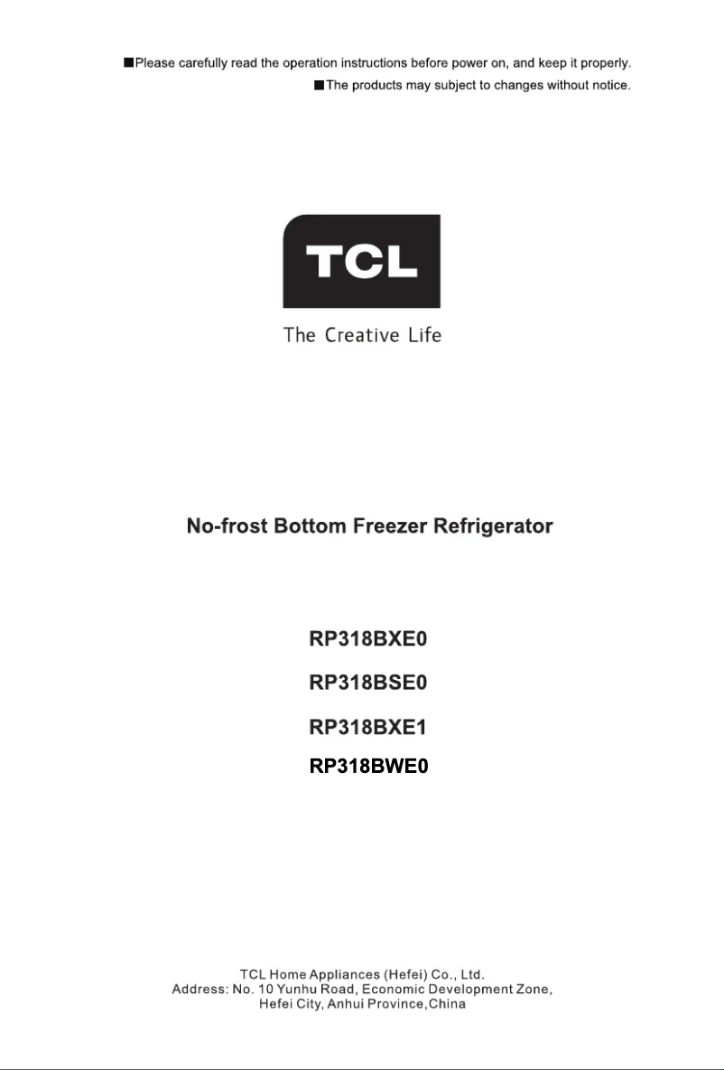 Image de la première page du manuel de l'appareil RP318BWE0