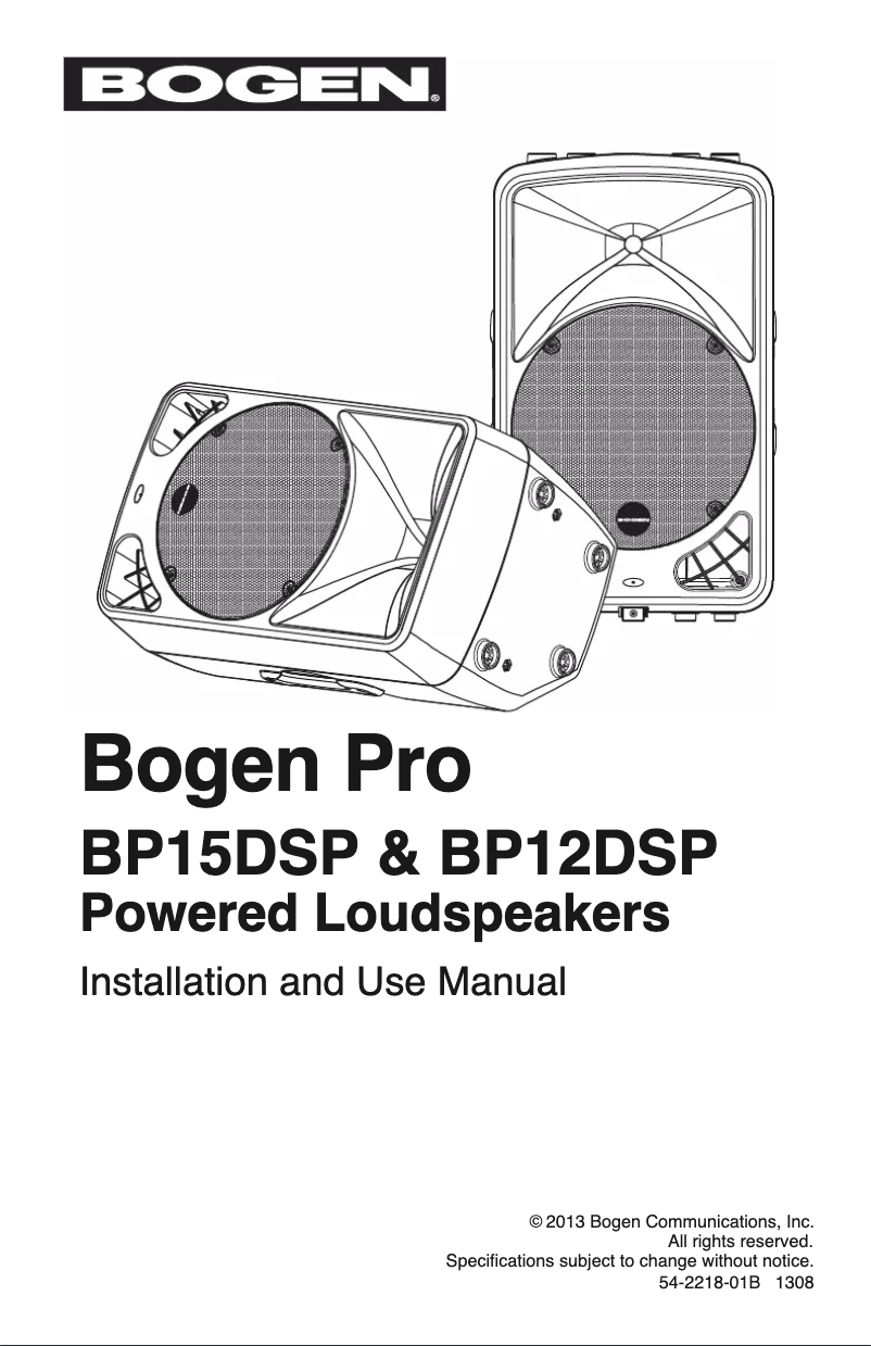 Page n°1 - Manuel utilisateur Bogen BP15DSP