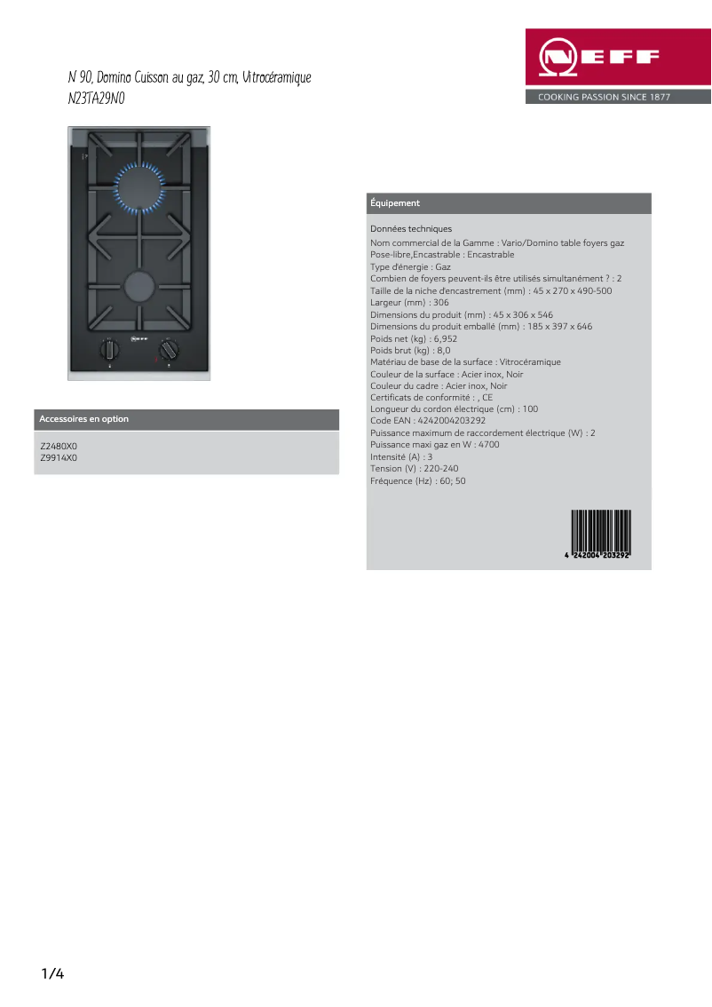 Image de la première page du manuel de l'appareil N23TA29N0