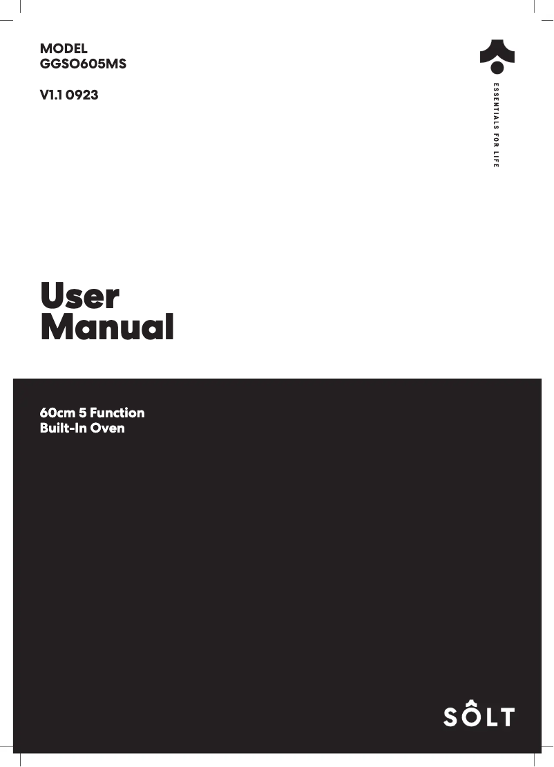 Page n°1 - Manuel utilisateur Sôlt GGSO605MS