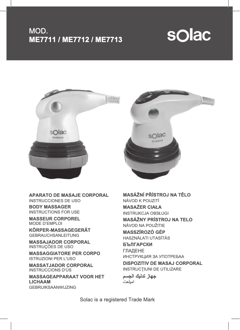 Page n°1 - Instructions de sécurité Solac Sculptural Brushing ME7712