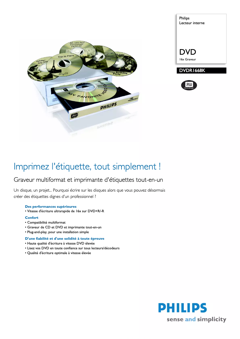 Imagen de la primera página del manual del dispositivo DVDR1668K