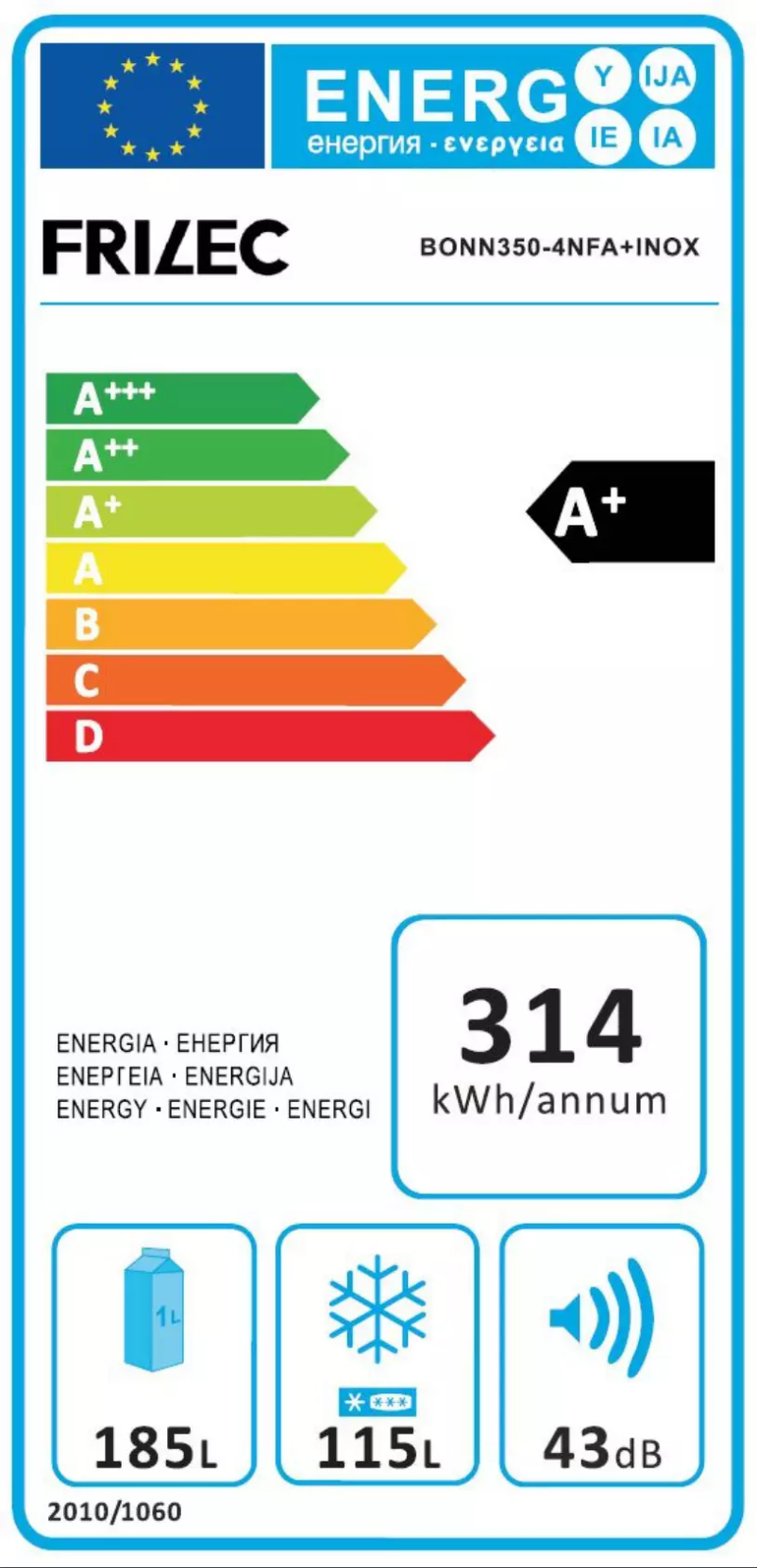 Page 1 de la notice Manuel utilisateur Frilec BONN350-4NFA+INOX