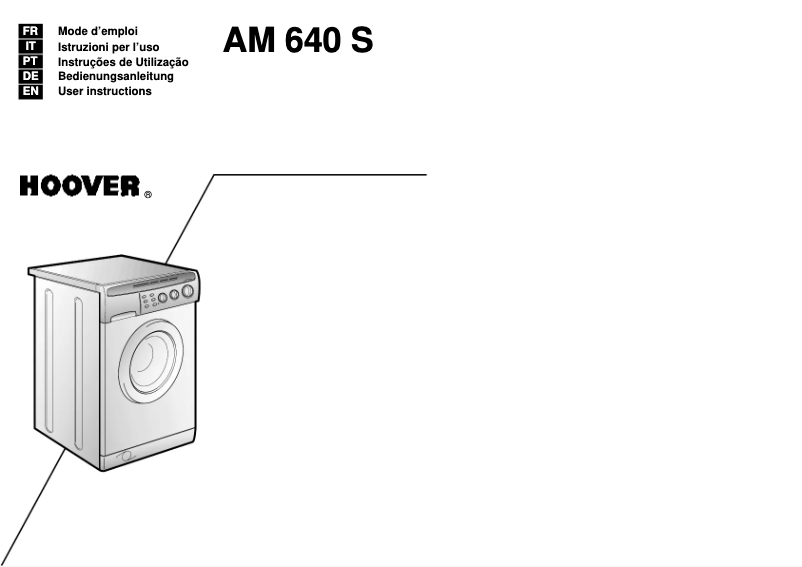Page n°1 - Manuel utilisateur Hoover AM 640S 11