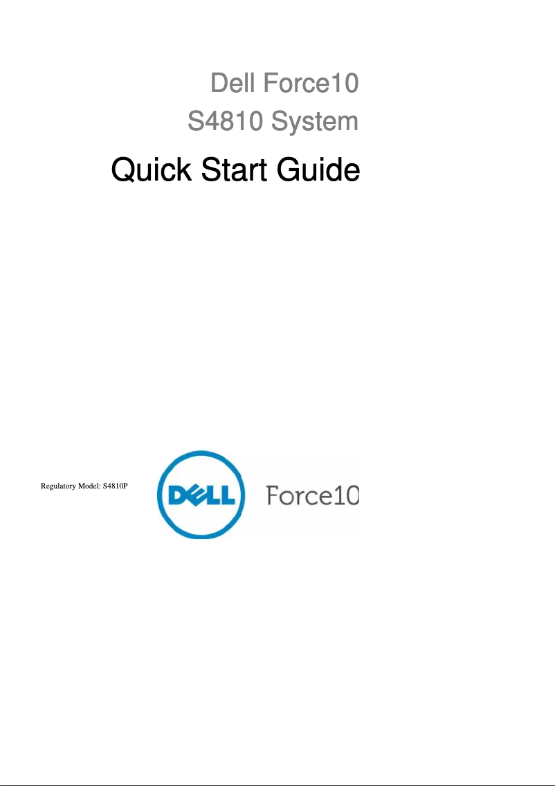 Page n°1 - Guide d'installation Dell PowerSwitch S4810P