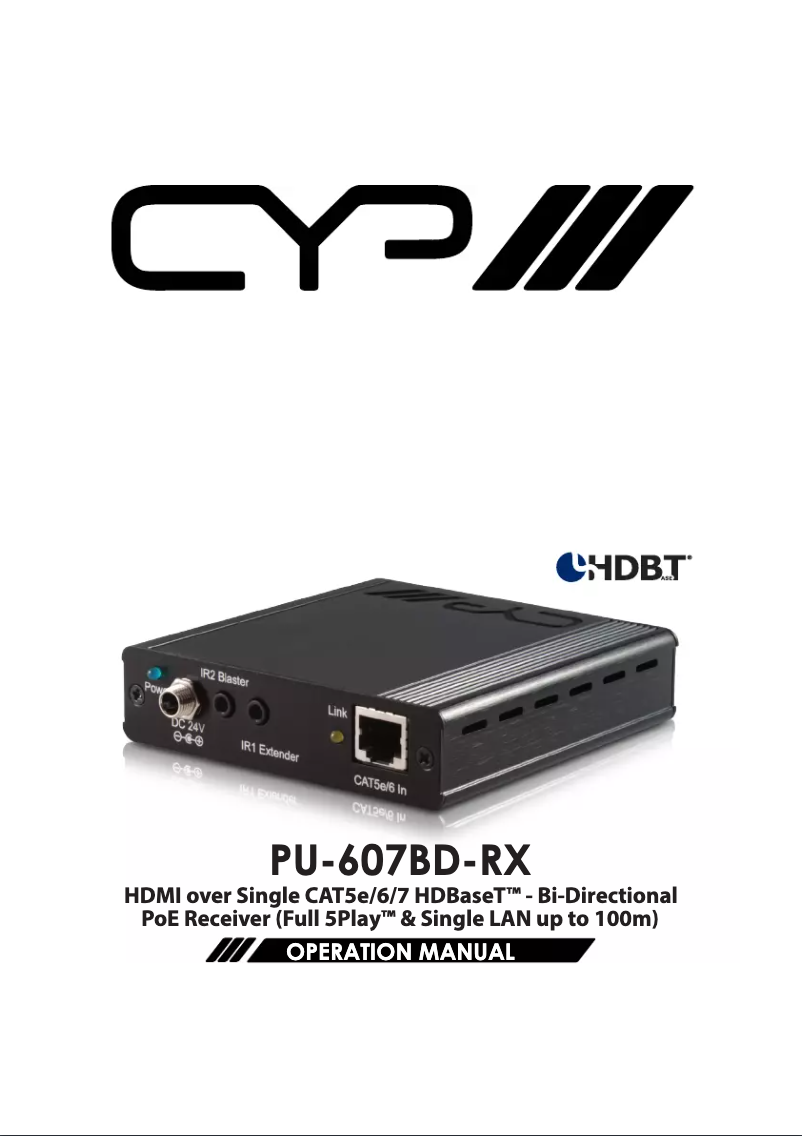 Page 1 de la notice Manuel utilisateur CYP PU-607BD-RX