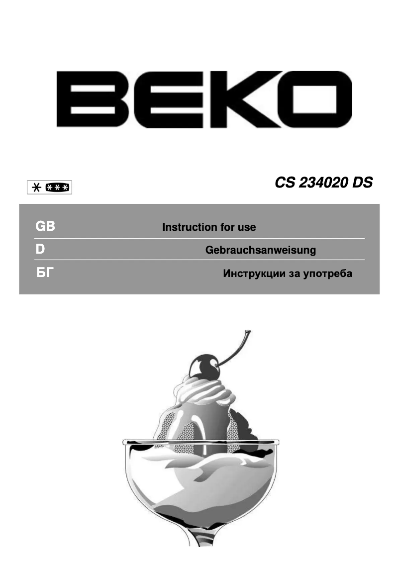 Page n°1 - Manuel utilisateur Beko CS 234020 DS