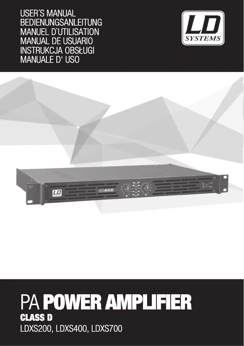 Page n°1 - Manuel utilisateur LD Systems XS 400