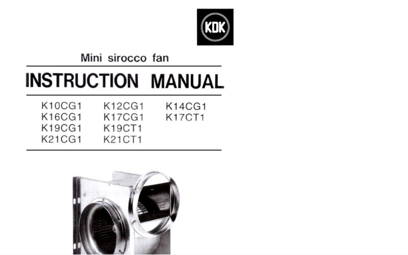 Page n°1 - Manuel utilisateur KDK K16CG1