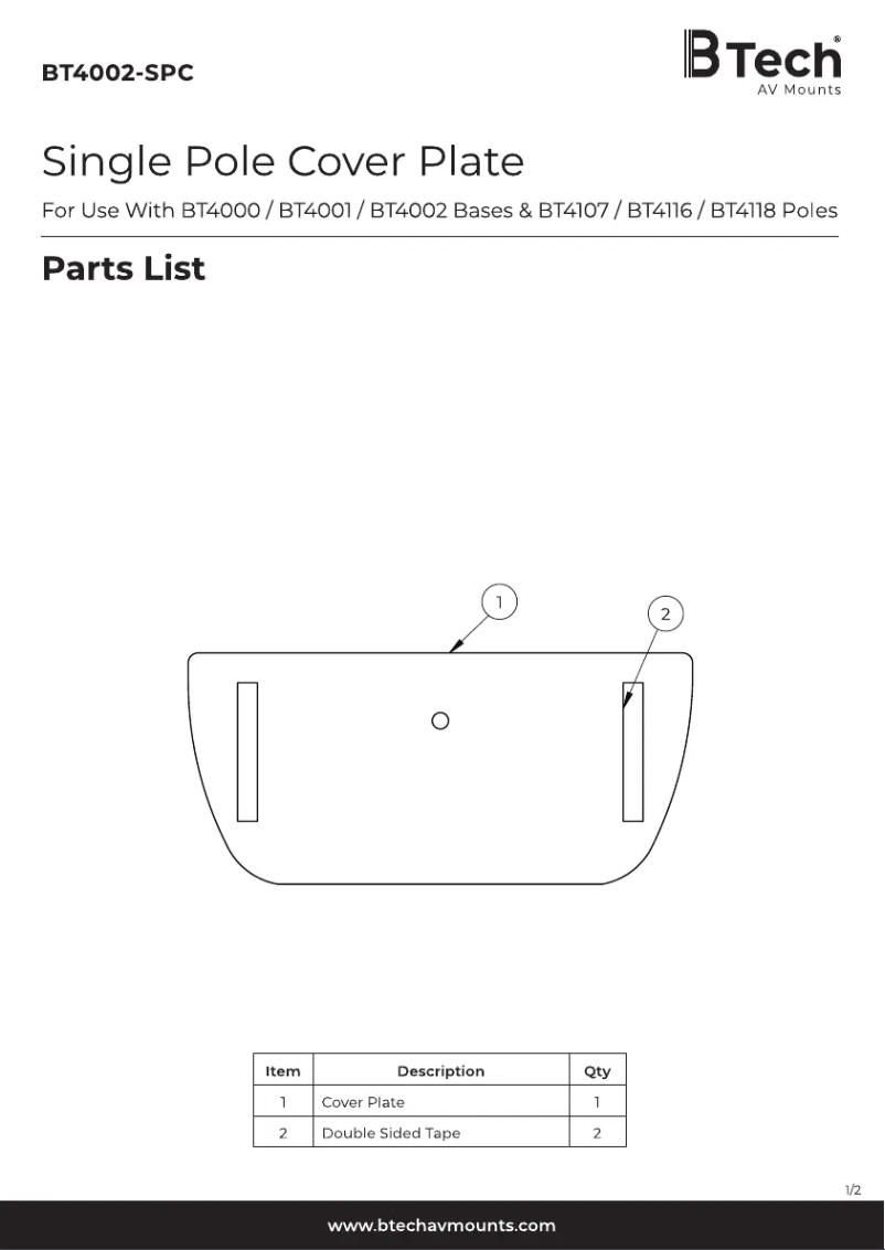 Image de la première page du manuel de l'appareil BT4002-SPC