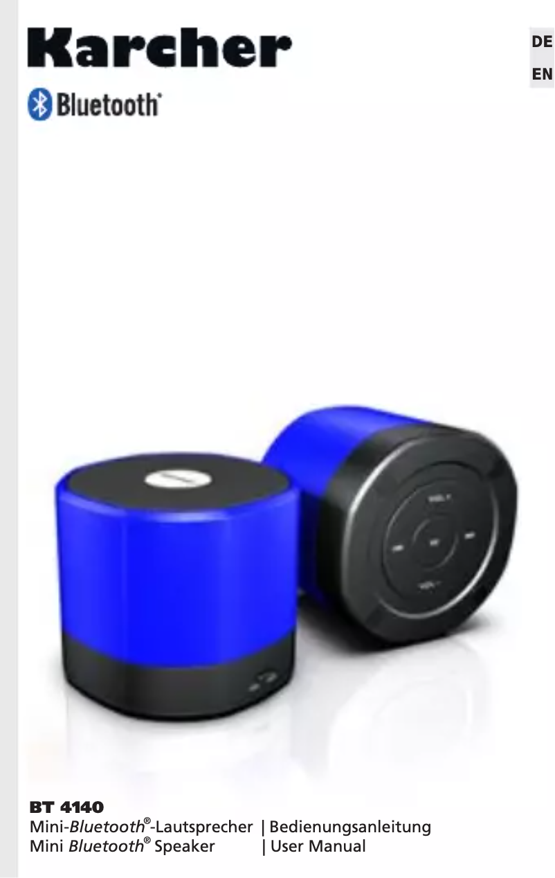 Página 1 del manual Manual de usuario Karcher Audio BT4140