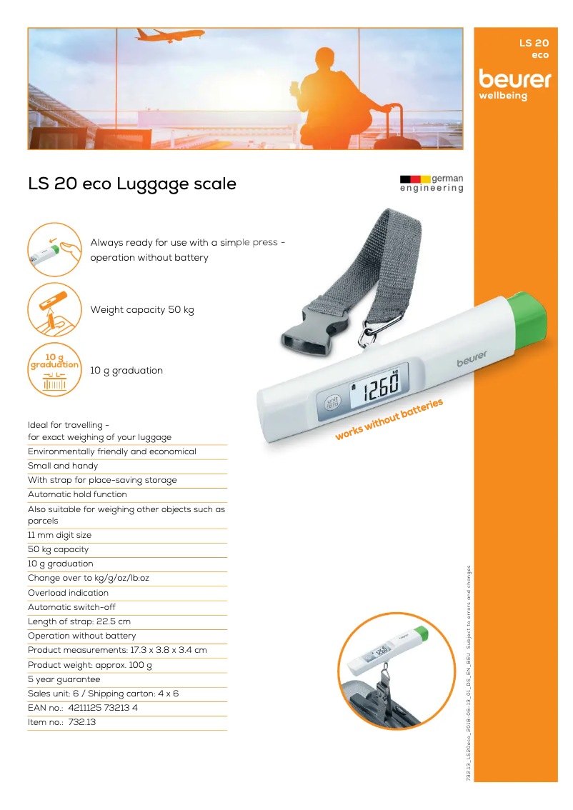 Page n°1 - Fiche technique Beurer LS 20