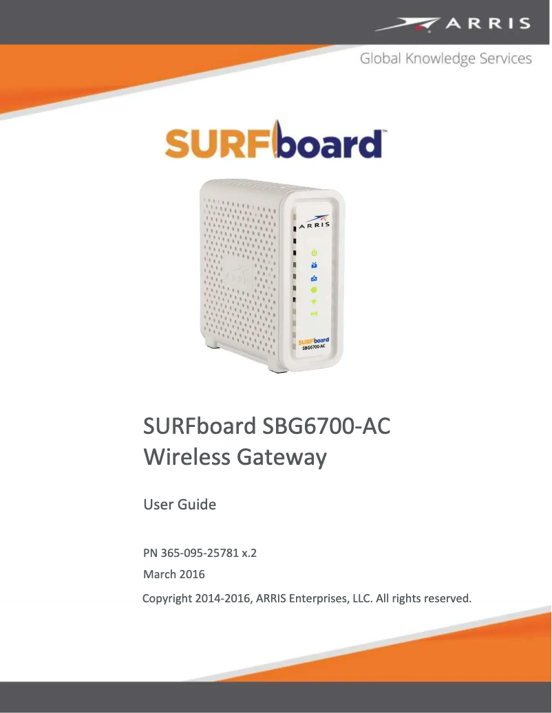 Page n°1 - Manuel utilisateur Arris SURFboard SBG6700-AC