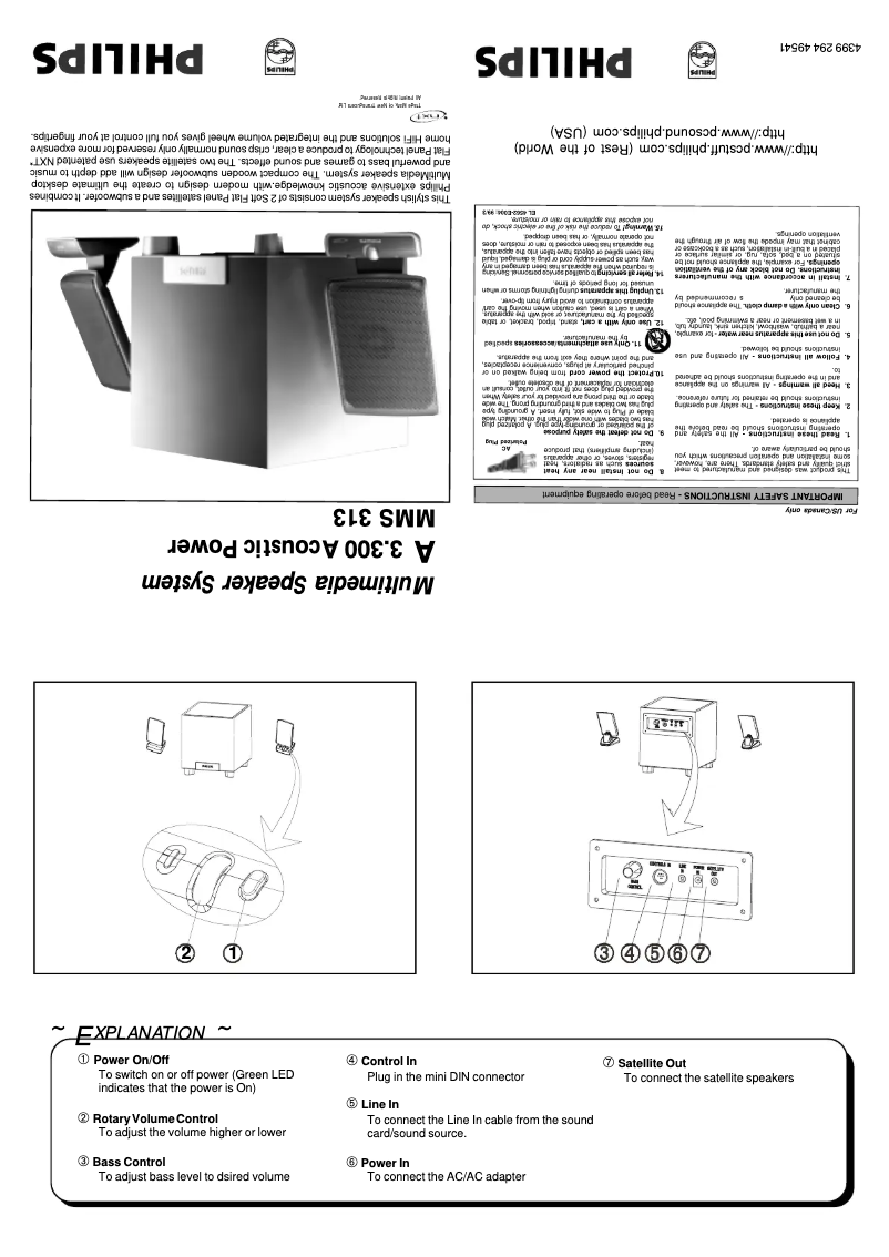 Page 1 de la notice Manuel utilisateur Philips MMS30317