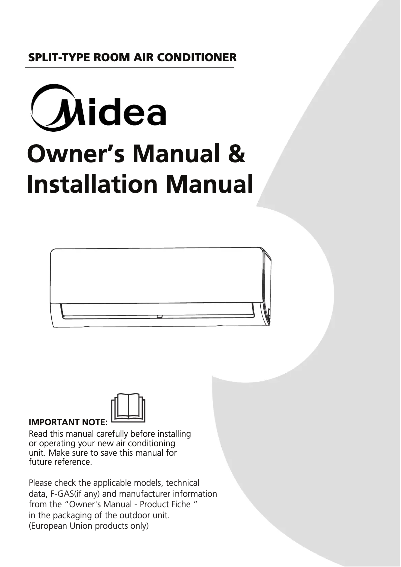 Page 1 de la notice Manuel utilisateur Midea MSAGB-12CRDN8-QD6GA