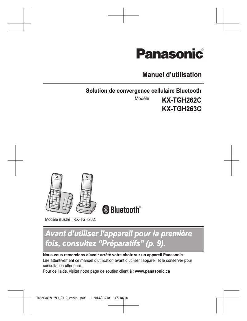 Página 1 del manual Manual de usuario Panasonic KX-TGH262