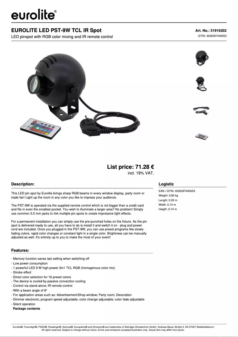 Image de la première page du manuel de l'appareil PST-9W TCL