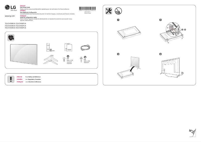 Image de la première page du manuel de l'appareil 32LK540BPUA