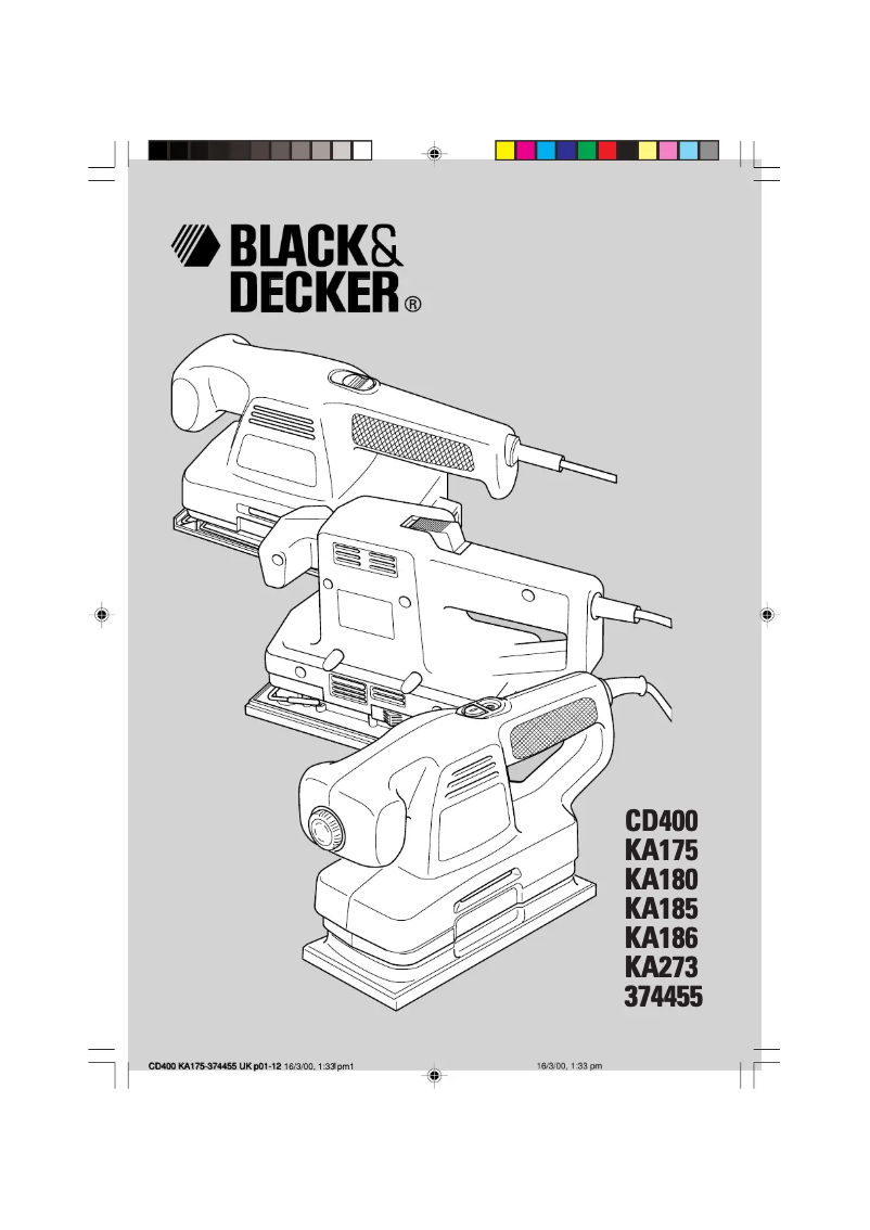 Page 1 of the manual User Manual Black & Decker KA185