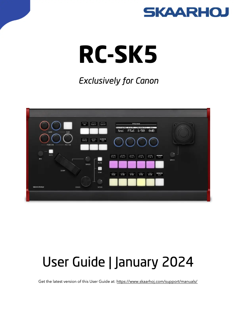 Page 1 de la notice Manuel utilisateur Canon SKAARHOJ RC-SK5