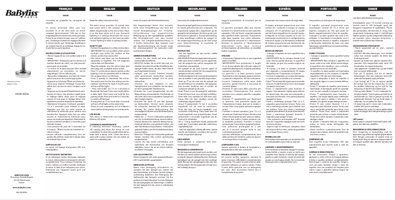 Page 1 de la notice Manuel utilisateur BaByliss 9450E