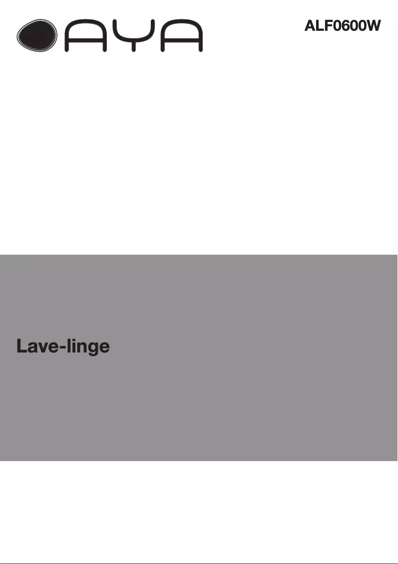 Page n°1 - Manuel utilisateur AYA ALF0600W