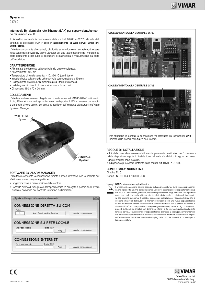 Page n°1 - Manuel utilisateur Vimar R01712