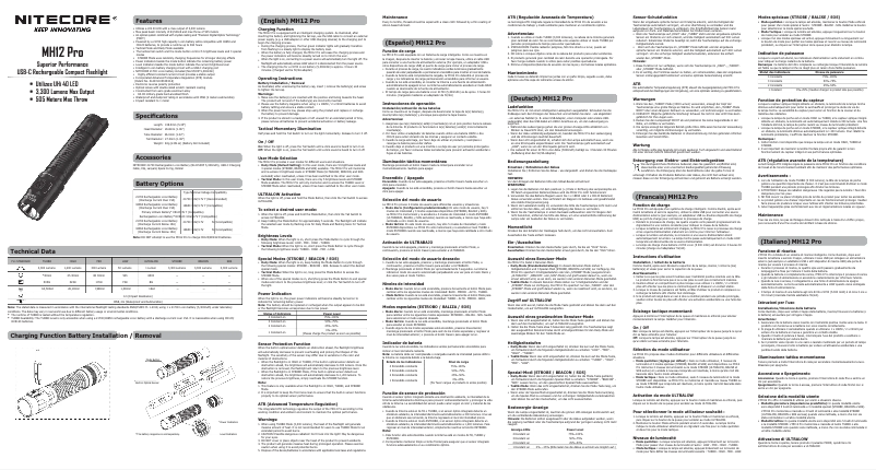Página 1 del manual Manual de usuario Nitecore MH12 Pro