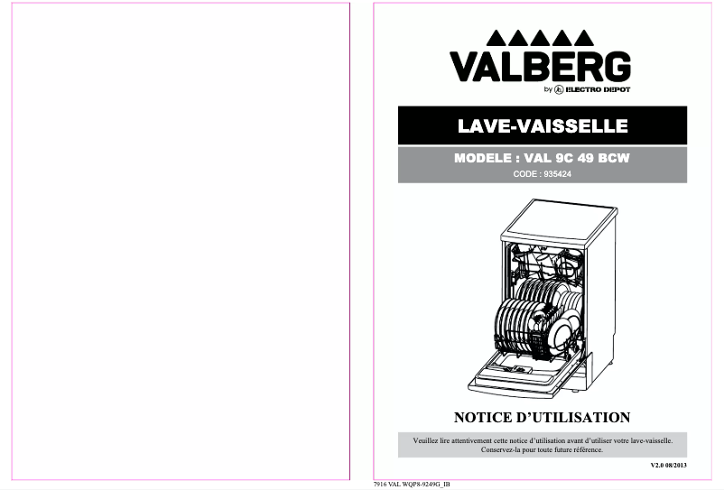 Page n°1 - Manuel utilisateur Valberg VAL 9C49 BCW