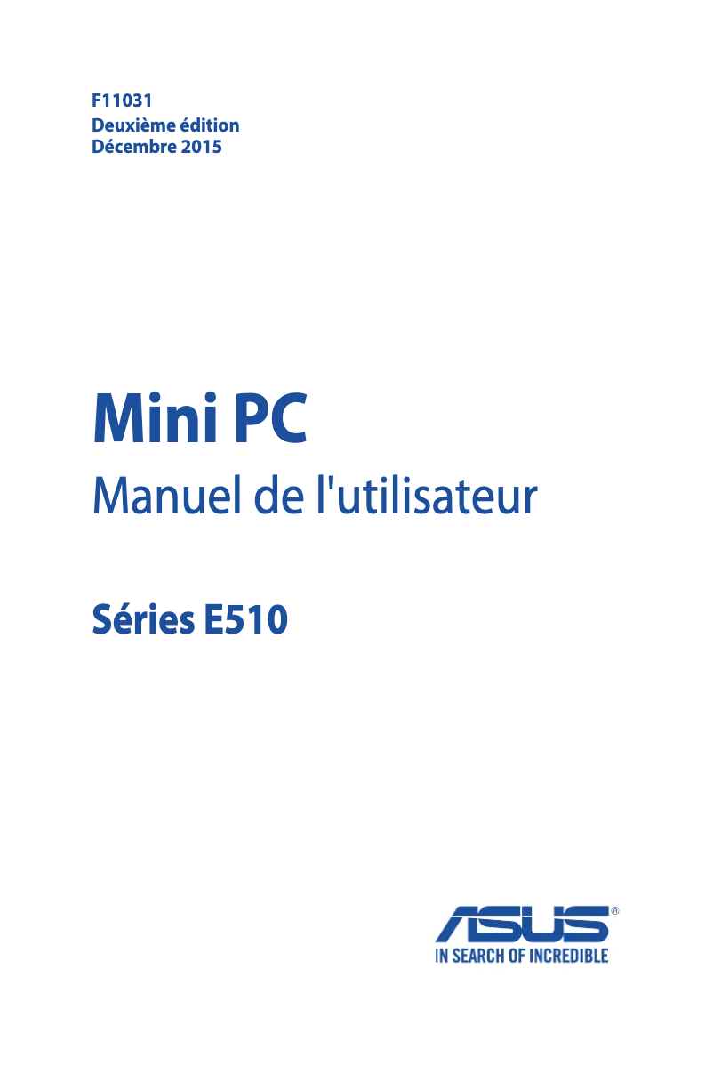 Image de la première page du manuel de l'appareil PRO E510