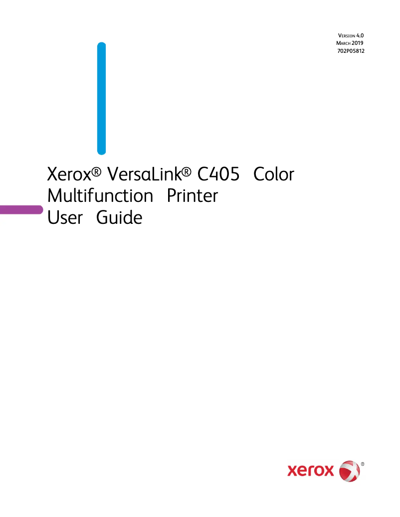 Page 1 de la notice Manuel utilisateur Xerox C405