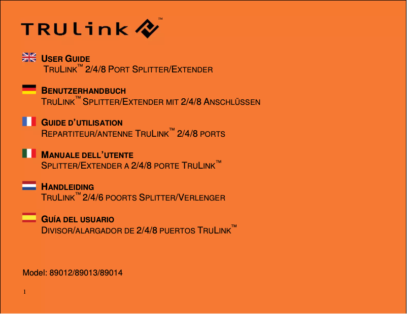 Page 1 de la notice Manuel utilisateur C2G 89014