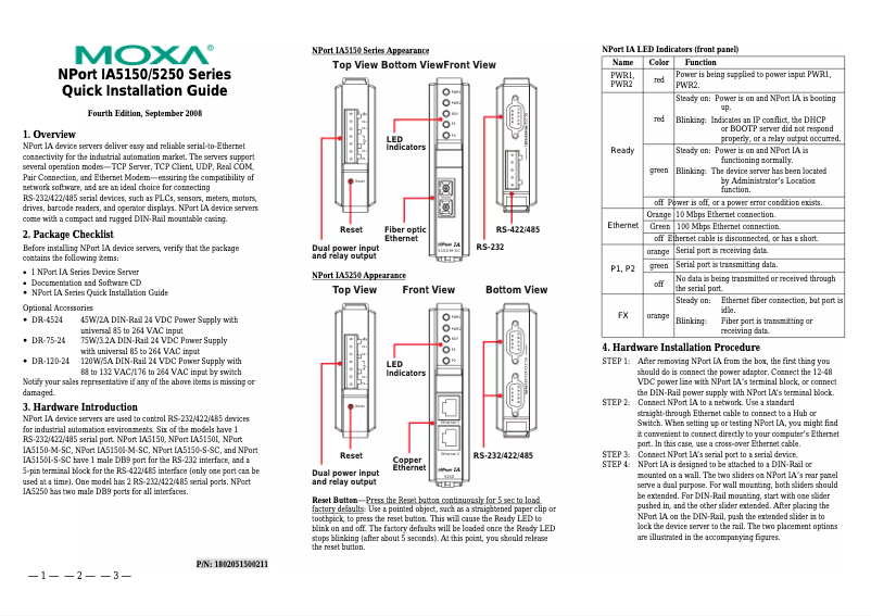 Página 1 del manual Manual de usuario Moxa NPort IA-5150I
