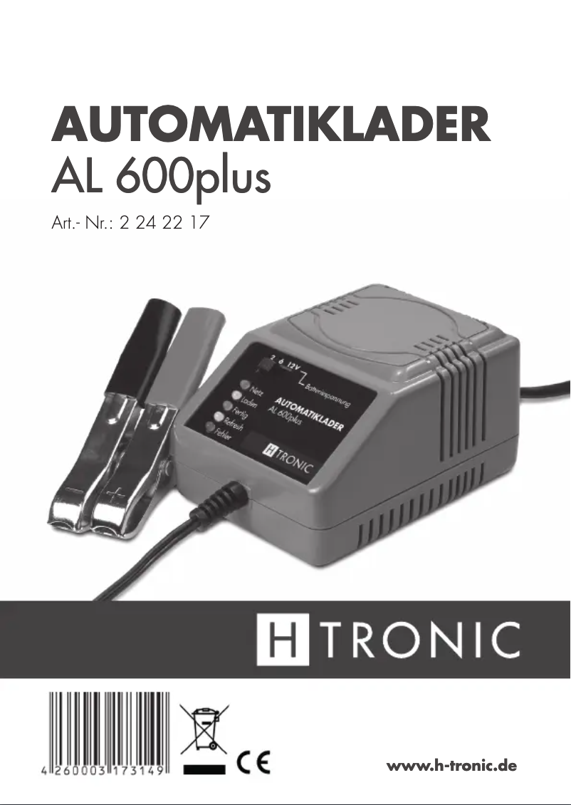 Page 1 de la notice Manuel utilisateur H-Tronic AL600plus