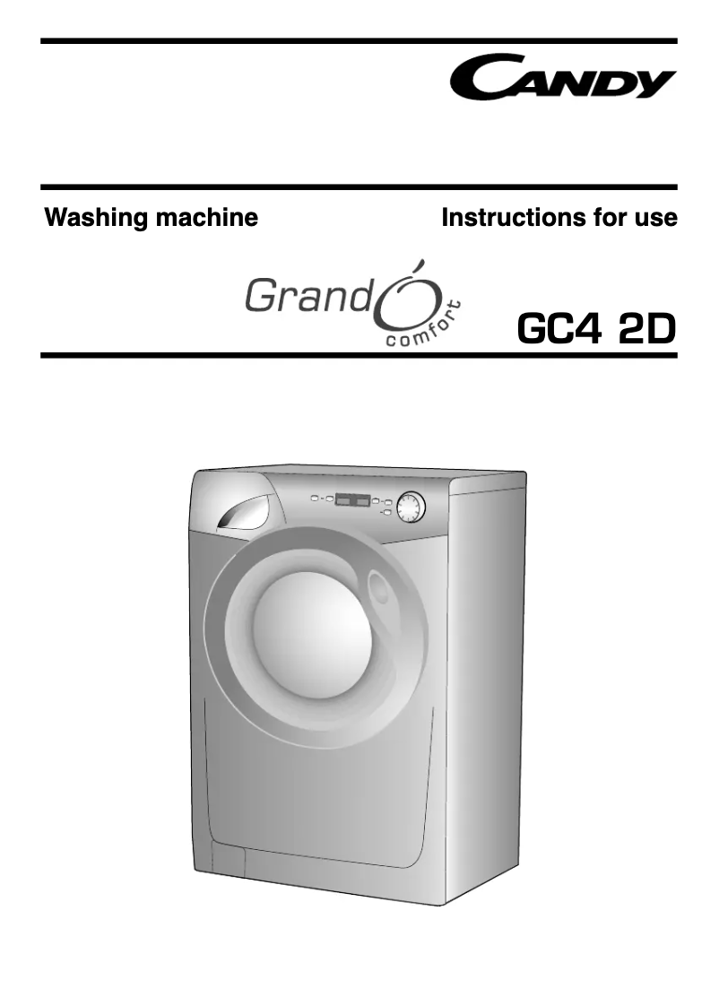 Page n°1 - Manuel utilisateur Candy GC4 1472D1B/1-80