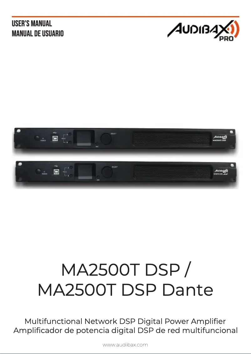 Page n°1 - Manuel utilisateur Audibax MA2500T DSP Dante