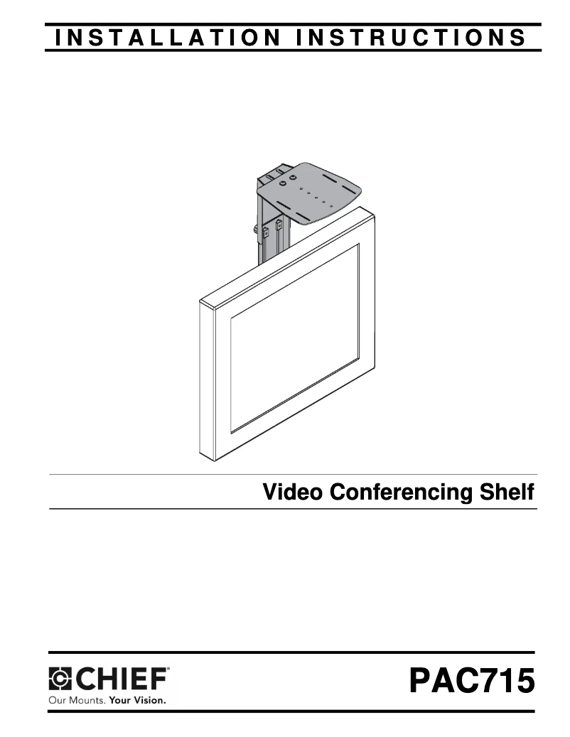 Image de la première page du manuel de l'appareil PAC715 flat panel wall mount