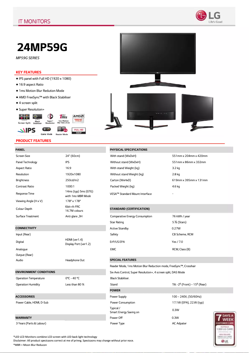 Image de la première page du manuel de l'appareil 24MP59G-P