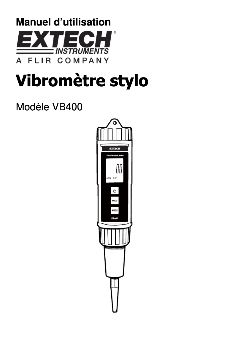 Página 1 del manual Manual de usuario Extech VB400