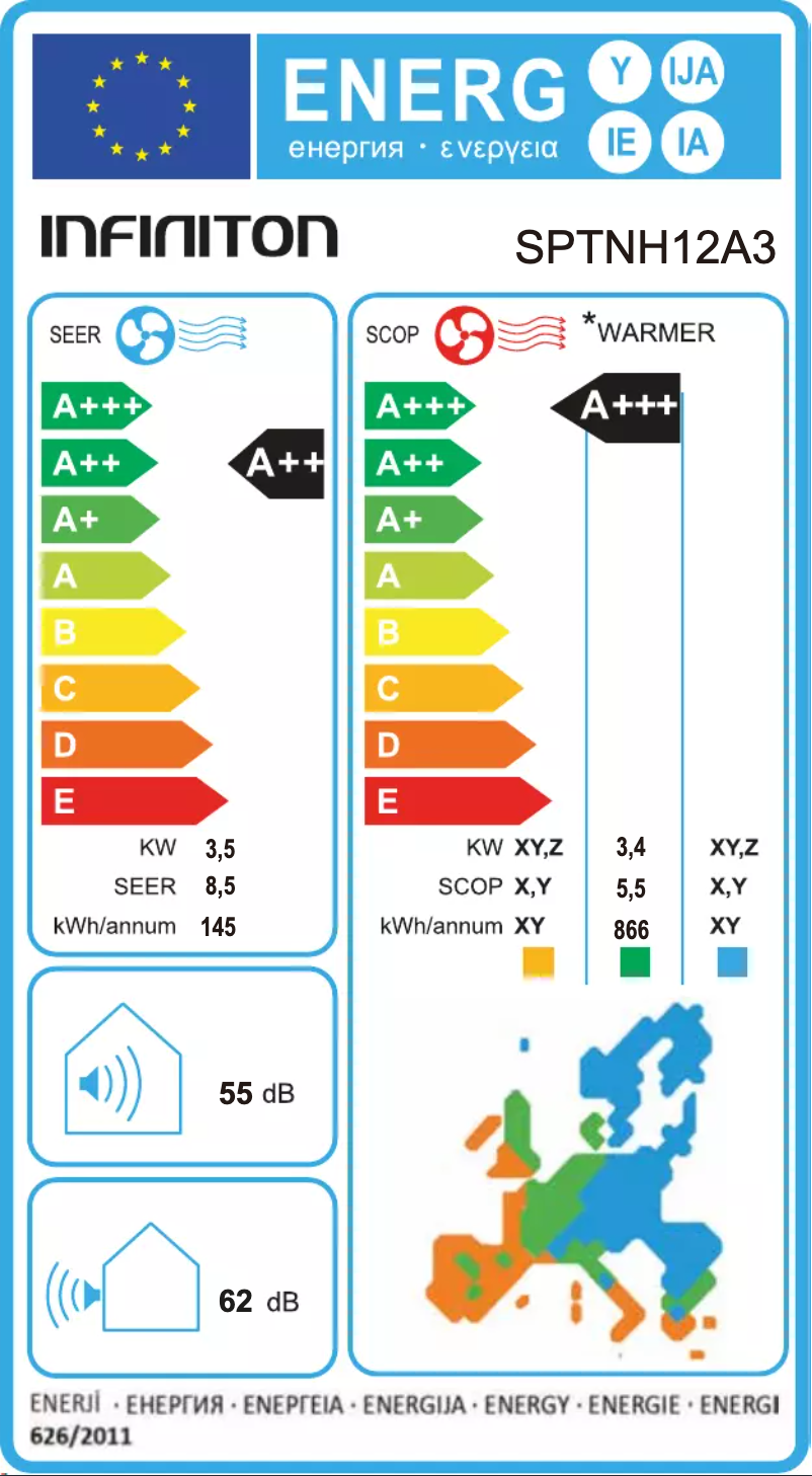 Page n°1 - Label énergétique Infiniton SPTNH12A3