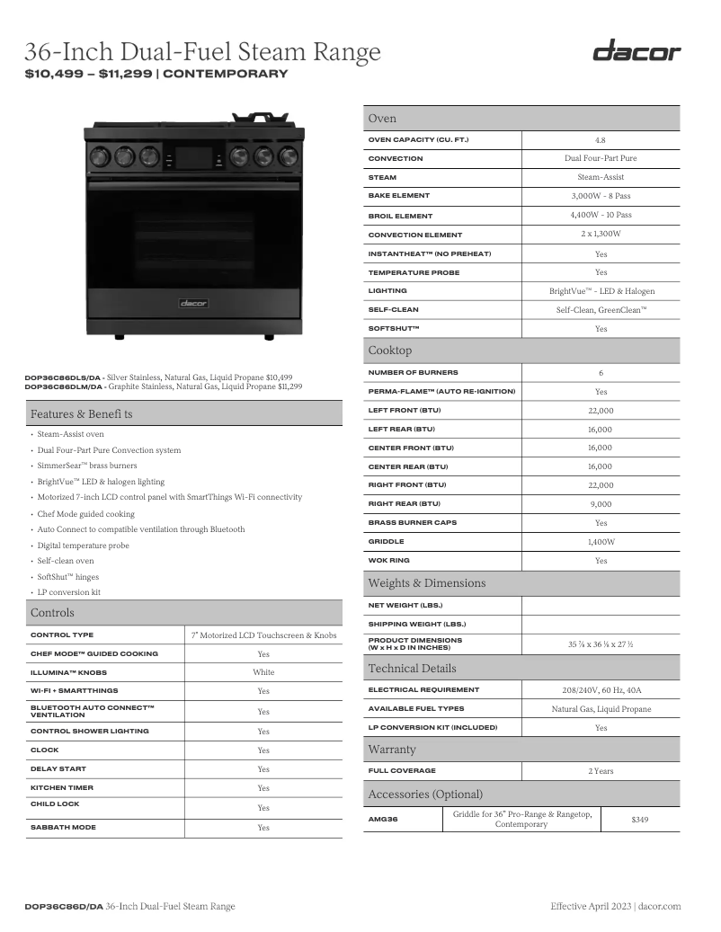 Image de la première page du manuel de l'appareil DOP36C86DLM