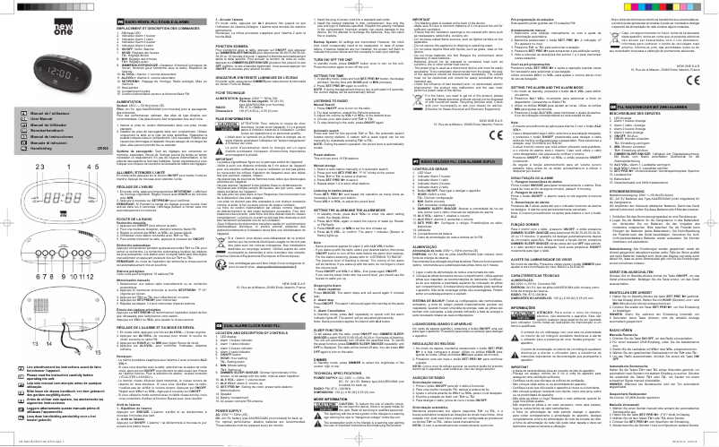 Page 1 de la notice Manuel utilisateur New One CR100