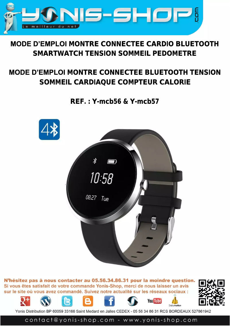 Image de la première page du manuel de l'appareil Y-MCB56