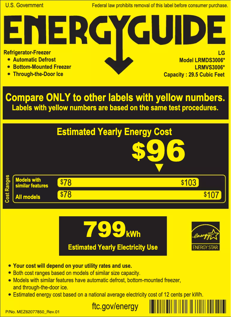 Página 1 del manual Etiqueta energética LG LRMDS3006D