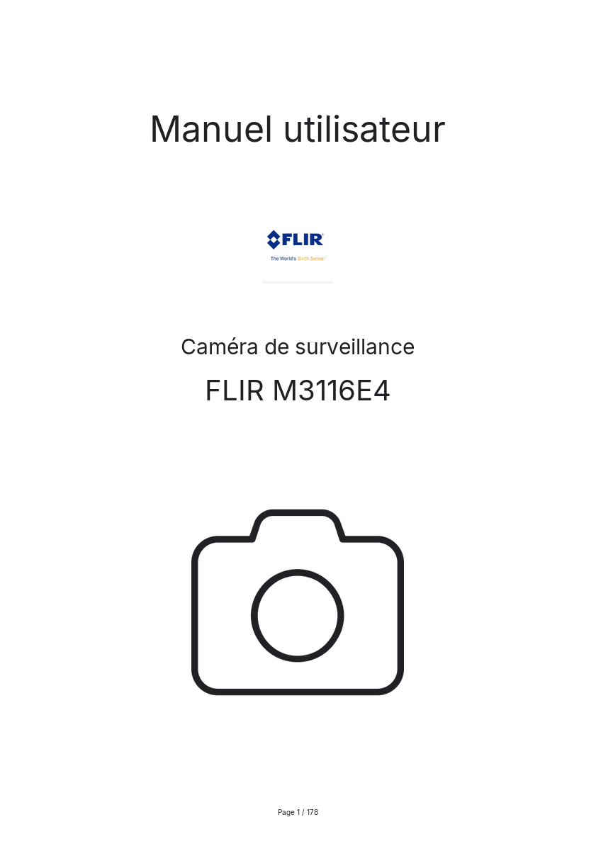 Page 1 de la notice Manuel utilisateur FLIR M3116E4