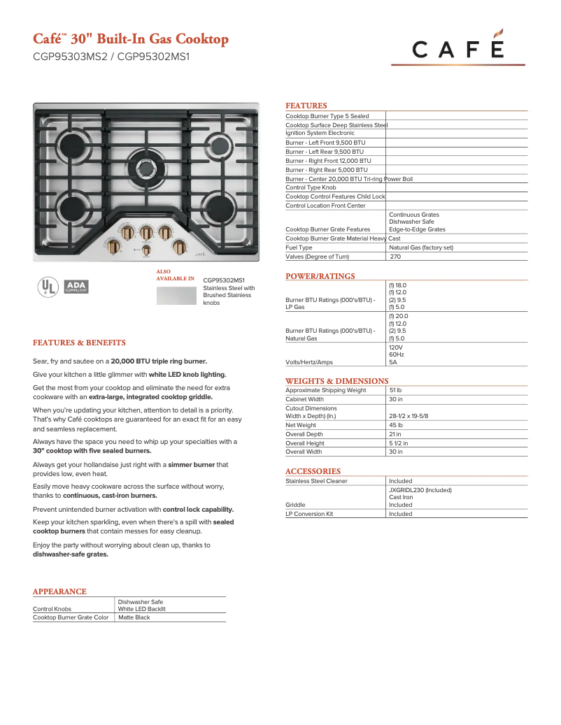 Image de la première page du manuel de l'appareil CGP95303MS2