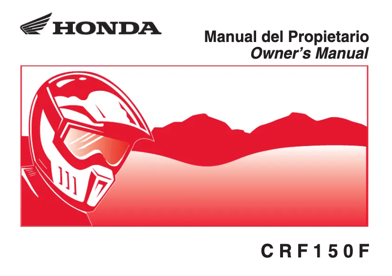 Image de la première page du manuel de l'appareil CRF150F (2018)
